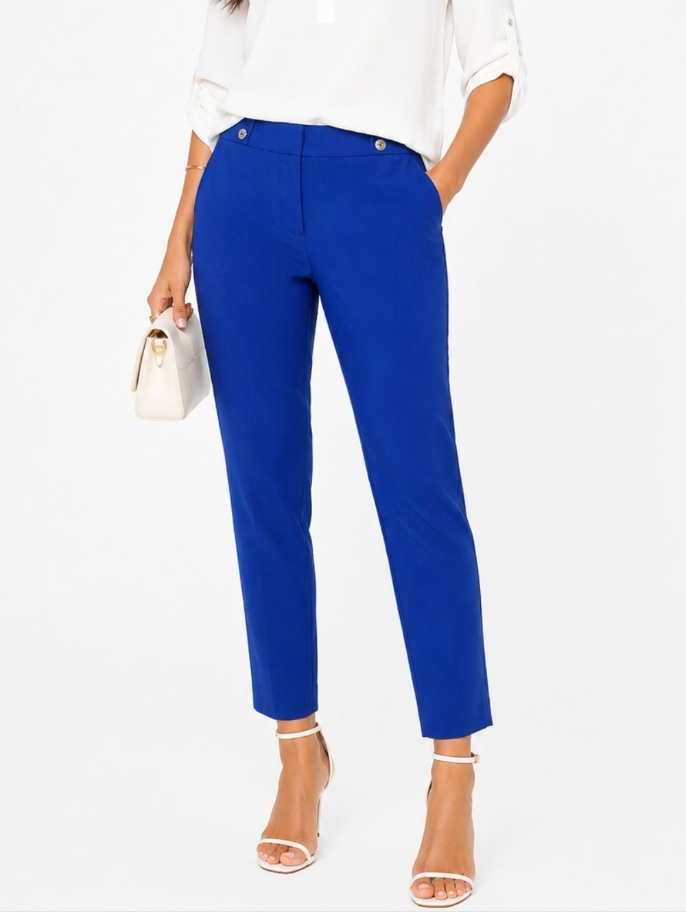 WHBM Royal Blue Dress Pants 2R Taper Ankle